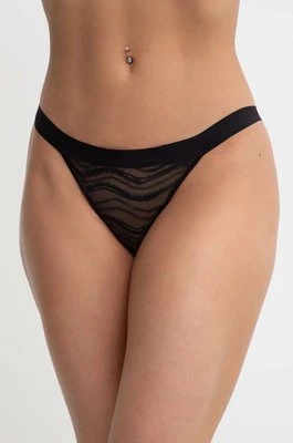 Calvin Klein Underwear stringi kolor czarny z koronki 000QF7719E
