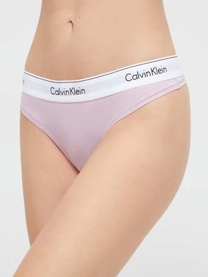 Calvin Klein Underwear stringi kolor fioletowy 0000F3786E