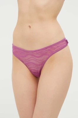 Calvin Klein Underwear stringi kolor fioletowy transparentne