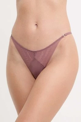 Calvin Klein Underwear stringi kolor różowy z koronki 000QF7547E