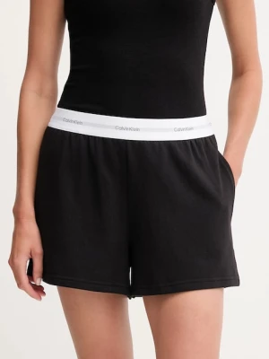 Calvin Klein Underwear szorty bawełniane lounge damskie kolor czarny melanżowe high waist LV00QS7517