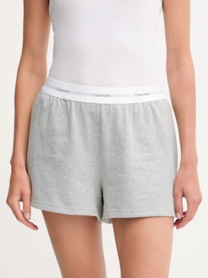 Calvin Klein Underwear szorty bawełniane lounge damskie kolor szary melanżowe high waist LV00QS7517