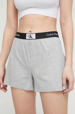 Calvin Klein Underwear szorty bawełniane lounge kolor szary z nadrukiem high waist