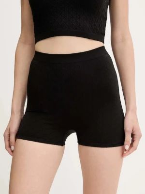 Calvin Klein Underwear szorty damskie kolor czarny gładkie high waist LV00QS7547