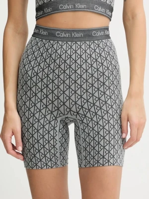 Calvin Klein Underwear szorty lounge damskie kolor szary wzorzyste high waist LV00QF8488