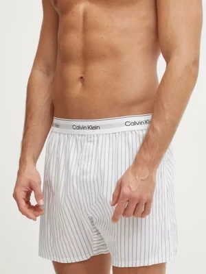 Calvin Klein Underwear szorty piżamowe bawełniane kolor biały wzorzysta LV00NM2831