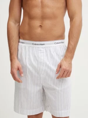 Calvin Klein Underwear szorty piżamowe bawełniane kolor biały wzorzysta LV00NM2832