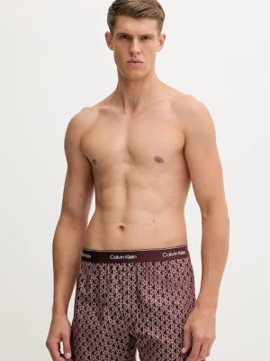 Calvin Klein Underwear szorty piżamowe bawełniane kolor bordowy wzorzysta LV00NM2831