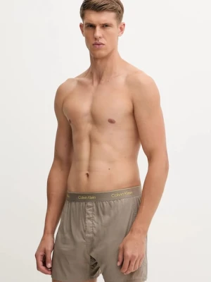 Calvin Klein Underwear szorty piżamowe bawełniane kolor brązowy wzorzysta LV00NM2831