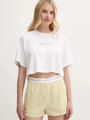 Calvin Klein Underwear t-shirt bawełniany lounge damski kolor biały LV00QS7470