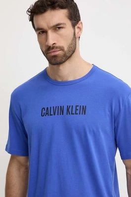 Calvin Klein Underwear t-shirt bawełniany lounge kolor niebieski z nadrukiem