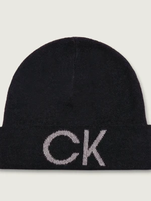 Calvin Klein Wełniana czapka ELEVATED MONOGRAM