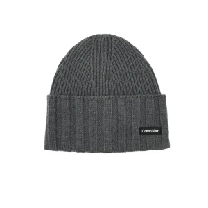 Calvin Klein Wełniana czapka ELEVATED RIB BEANIE