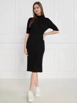 Calvin Klein Wełniana sukienka EXTRA FINE 1/2 SLEEVE