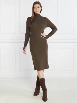 Calvin Klein Wełniana sukienka EXTRA FINE HIGH-NK