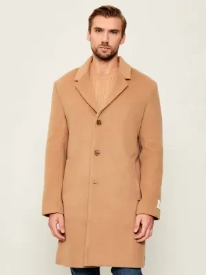 Calvin Klein Wełniany płaszcz