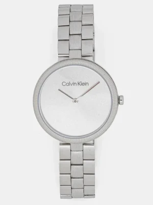 Calvin Klein zegarek damski kolor srebrny 25100015