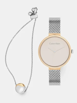 Calvin Klein zegarek i bransoletka damski kolor złoty 35700005