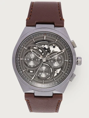 Calvin Klein zegarek męski Distinguish Skeleton szary