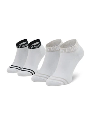 Calvin Klein Zestaw 2 par niskich skarpet damskich 701218775 Biały