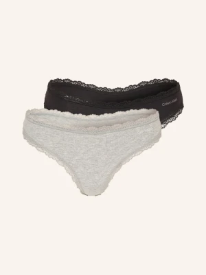 Calvin Klein Zestaw 2 Sztuk Stringów Cotton Stretch grau