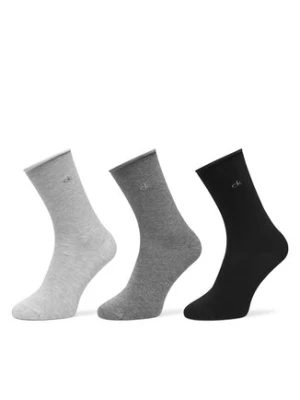 Calvin Klein Zestaw 3 par wysokich skarpet damskich 701234368 Szary
