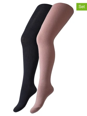 camano Rajstopy (2 pary) w kolorze granatowo-różowym rozmiar: 110/116