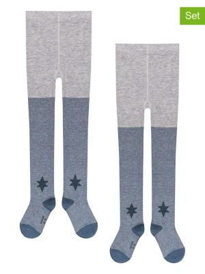 camano Rajstopy (2 pary) w kolorze niebiesko-szarym rozmiar: 134/146