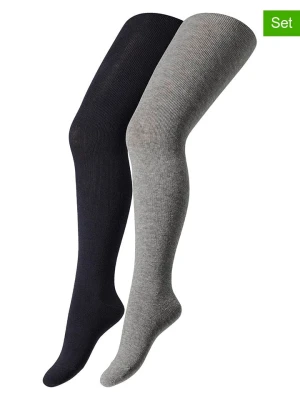 camano Rajstopy (2 pary) w kolorze szaro-granatowym rozmiar: 152/164