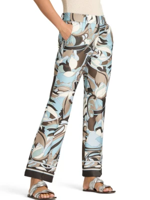 Cambio Damskie spodnie materiałowe - Francoise Kobiety Sztuczne włókno niebieski|brązowy,