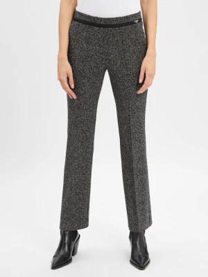 Cambio Damskie spodnie materiałowe - Francoise Kobiety wiskoza czarny|biały wzorzysty,