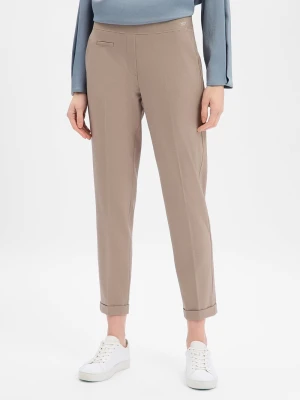 Cambio Damskie spodnie materiałowe - Kim Kobiety Sztuczne włókno brązowy jednolity,