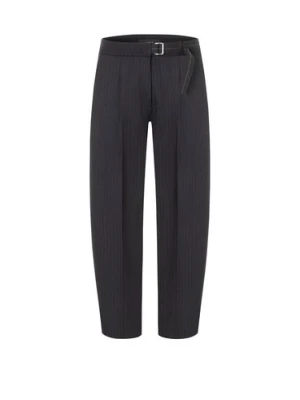 Cambio Damskie spodnie plisowane z zawartością wełny - Elaine Kobiety niebieski w paski,