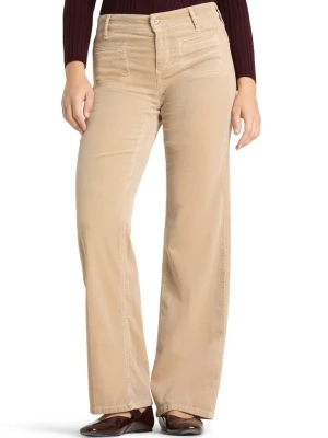 Cambio Damskie spodnie sztruksowe - Tess Kobiety Bawełna beżowy jednolity,