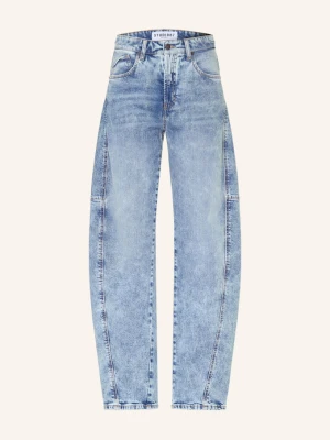 Cambio Jeansy Typu Barrel Baggy blau 5414 soft moon tea wash