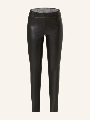 Cambio Legginsy Randa Z Imitacji Skóry schwarz 099
