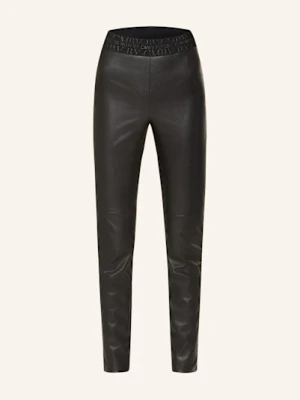 Cambio Legginsy Randa Z Imitacji Skóry schwarz