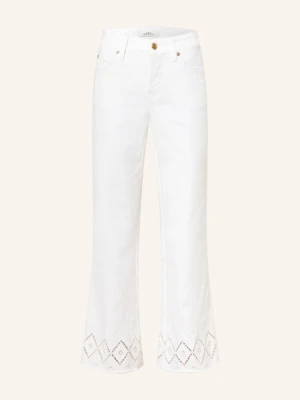 Cambio Spodnie Bootcut Francesca Z Dziurkowaną Koronką weiss