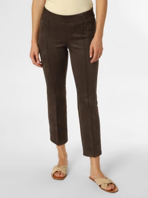 Cambio Spodnie Kobiety Sztuczne włókno brązowy jednolity,
