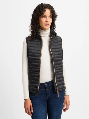 Camel Active Damska kamizelka pikowana Kobiety czarny jednolity,