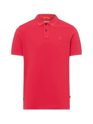 Camel Active Męska koszulka polo Mężczyźni Bawełna czerwony jednolity,