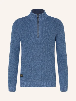 Camel Active Sweter Typu Troyer blau NIEBIESKI