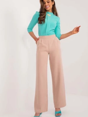 Camelowe spodnie  damskie materiałowe eleganckie RUE PARIS