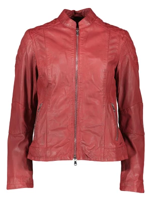 Caminari Skórzana kurtka "Rina" w kolorze czerwonym rozmiar: 40