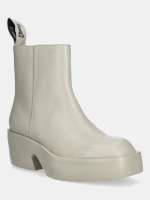 Camper botki skórzane Billie damskie kolor beżowy na platformie K400754-006