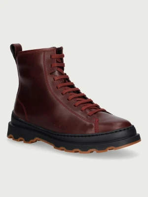 Camper botki skórzane Brutus+ bordowy
