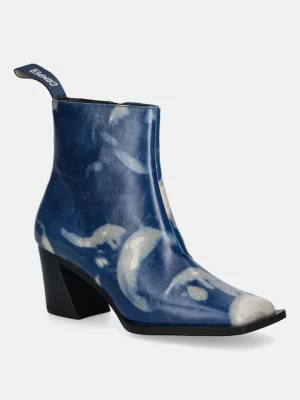 Camper botki skórzane Karole damskie kolor granatowy na słupku K400831-002