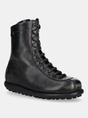 Camper botki skórzane Pelotas Ariel damskie kolor brązowy na płaskim obcasie 44695-088