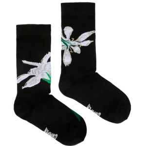 CAMPER Flower mid-length socks - Unisex Skarpetki - Czarny, Tkanina