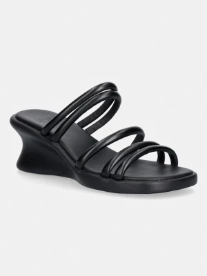 Camper klapki na koturnie damskie skórzane Louise Sandal